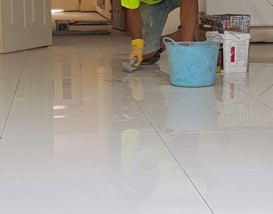 white floor tiles
